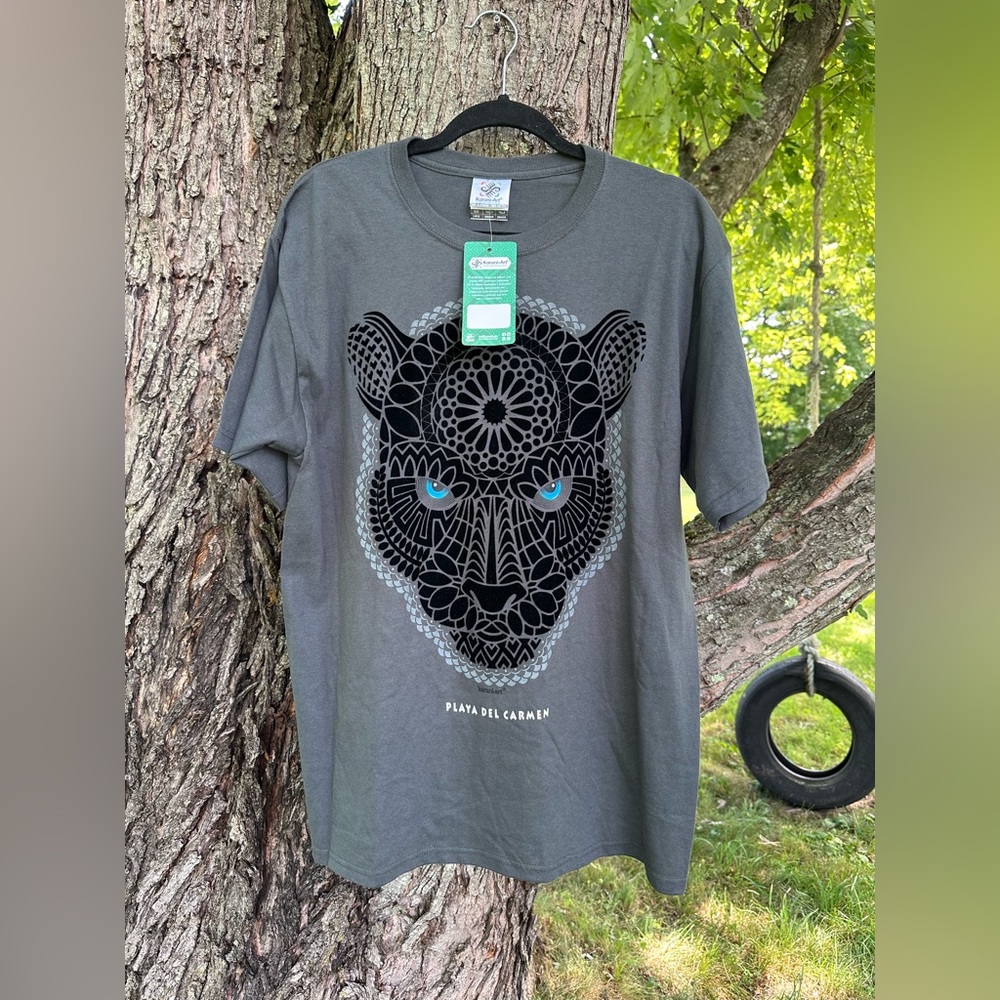 Charcoal Graphic Tee with Playa Del Carmen Design